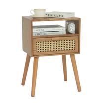Mesa de cabeceira MaxSmeo Mid Century Modern com gaveta marrom