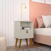 Mesa De Cabeceira mesa de cabeceira Off White Búzios Moderna Com Porta