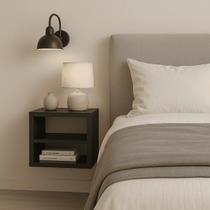 Mesa de Cabeceira Mesinha 60cm Suspensa Madeira Retrô Criado Quarto Nicho