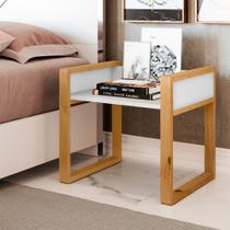 Mesa De Cabeceira Mesinha Lateral De Apoio Madeira New Luxo Branco