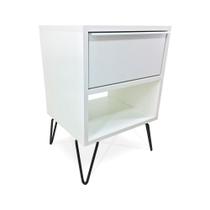 Mesa De Cabeceira Milão Nicho Quarto Mdf Branco Preto Mesa De Cabeceira Milão Nicho Quarto Mdf Branco Preto