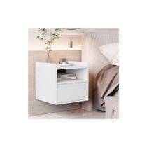 Mesa de Cabeceira Minerva Suspensa 1 porta basculante - Branco Mesa de Cabeceira Minerva Suspensa 1 porta basculante - Branco