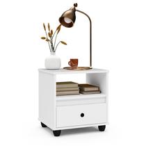 Mesa de Cabeceira Mini Cômoda Mesinha Lateral Cama Quarto Nicho Decoração 1 Gavetas Box Branco Mesa de Cabeceira Mini Cômoda Mesinha Lateral Cama Quarto Nicho Decoração 1 Gavetas Box Branco
