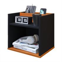 Mesa de Cabeceira Mini Cômoda Mesinha Lateral Cama Quarto Nicho Decoração Madri Preto/Cinamomo Mesa de Cabeceira Mini Cômoda Mesinha Lateral Cama Quarto Nicho Decoração Madri Preto/Cinamomo