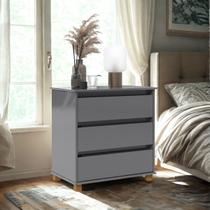 Mesa de Cabeceira Mini Cômoda Moderna Liz 3 Gavetas - Diversas Cores - MJM Casa dos Móveis