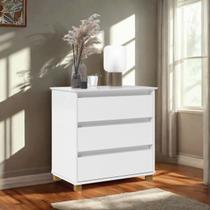 Mesa de Cabeceira Mini Cômoda Moderna Liz 3 Gavetas - Diversas Cores - MJM Casa dos Móveis