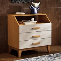 Mesa de Cabeceira Mini Cômoda Moderna Liz 3 Gavetas Elegance - Diversas Cores