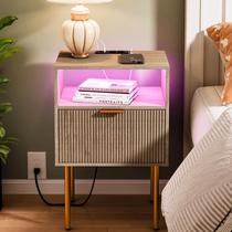 Mesa de Cabeceira Moderna JOONEE 40x30x60cm LED USB