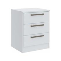 Mesa de Cabeceira Modulada 3 Gavetas Requinte+ 100% MDF Branco Line