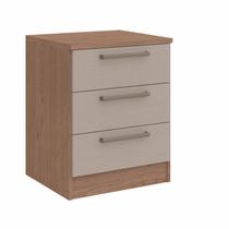 Mesa de Cabeceira Modulada 3 Gavetas Requinte+ 100% MDF Mesa de Cabeceira Modulada 3 Gavetas Requinte+ 100% MDF