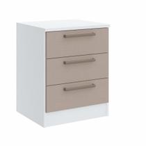 Mesa de Cabeceira Modulada Requinte com 3 Gavetas - Branco Line/Duna Line Mesa de Cabeceira Modulada Requinte com 3 Gavetas - Branco Line/Duna Line