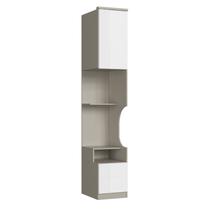 Mesa de Cabeceira Modulada Reto 1 Porta 2 Gavetas Elegance Cinza Mesa de Cabeceira Modulada Reto 1 Porta 2 Gavetas Elegance Cinza