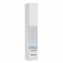 Mesa de Cabeceira Modulada Reto 1 Porta 2 Gavetas Requinte+ 100% MDF Branco/Line Mesa de Cabeceira Modulada Reto 1 Porta 2 Gavetas Requinte+ 100% MDF Branco/Line