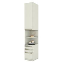 Mesa de Cabeceira Modulada Seletto 1 Porta e 3 Gavetas Areia - Móveis Henn