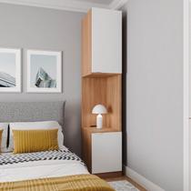 Mesa de Cabeceira Modular Direita 2 Portas 1 Gaveta Hera CabeCasa MadeiraOriginals Louro/Algodão