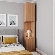 Mesa de Cabeceira Modular Direita 2 Portas 1 Gaveta Hera CabeCasa MadeiraOriginals Marrom