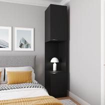 Mesa de Cabeceira Modular Direita 2 Portas 1 Gaveta Hera CabeCasa MadeiraOriginals Preto