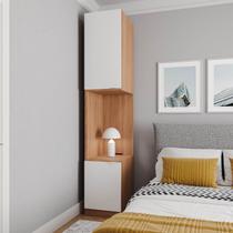 Mesa de Cabeceira Modular Esquerda 2 Portas 1 Gaveta Hera CabeCasa MadeiraOriginals Louro/Algodão