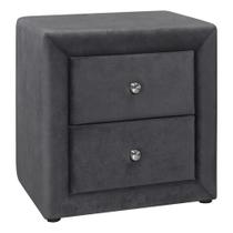 Mesa de cabeceira Monarch Specialties 52x41x53 cm Cinza Veludo Mesa de cabeceira Monarch Specialties 52x41x53 cm Cinza Veludo