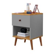 Mesa De Cabeceira Mudo Box Quarto Cama Naty Cinza Nature Mesa De Cabeceira Mudo Box Quarto Cama Naty Cinza Nature