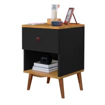 Mesa De Cabeceira Mudo Box Quarto Cama Naty Preto Nature