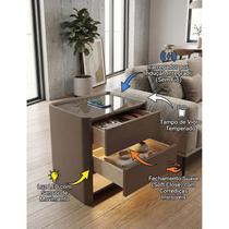 Mesa de Cabeceira Multifuncional Smart Innovare: Carregador por Indução, LED Automático e Soft Close CT-25 Capuccino Mesa de Cabeceira Multifuncional Smart Innovare: Carregador por Indução, LED Automático e Soft Close CT-25 Capuccino