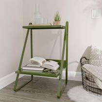 Mesa de Cabeceira Nicho em Aço Begônia CabeCasa MadeiraMadeira Verde Musgo