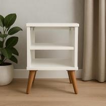 Mesa de Cabeceira Nicho Quarto Casal Retro Pés Reguláveis