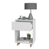 Mesa de Cabeceira Nomad 1 Gaveta Appunto Branco e Castanho