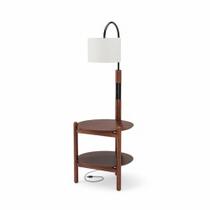 Mesa de Cabeceira Olaria C/ Luminaria Cor Castanho C/ Preto 140cm - 76708 Mesa de Cabeceira Olaria C/ Luminaria Cor Castanho C/ Preto 140cm - 76708