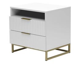 Mesa de Cabeceira Ondulada Branco Westwing