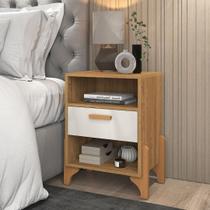 Mesa de Cabeceira Ônix 1 Gaveta e 2 Prateleiras Pés MDF