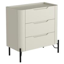 Mesa De Cabeceira Orgânica 3 Gavetas Pés Industrial Preto Bliss I03 Luna - Lyam Decor Mesa De Cabeceira Orgânica 3 Gavetas Pés Industrial Preto Bliss I03 Luna - Lyam Decor