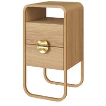 Mesa de Cabeceira Orgânica Luna Artesano 30 cm (largura) MDP Hanover Duas Gavetas Base Metal Dourado Mesa de Cabeceira Orgânica Luna Artesano 30 cm (largura) MDP Hanover Duas Gavetas Base Metal Dourado