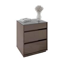 Mesa de Cabeceira Organizadora Ellie 3 Gavetas Cinza Pérola C02 - D'Rossi