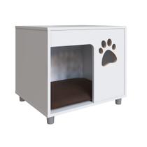 Mesa de Cabeceira ou Lateral para Cachorro com Almofada CMP Branca - Completa