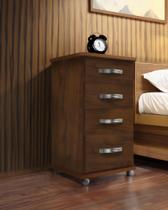Mesa de Cabeceira p/ Cama Box - 4 Gavetas (Com Corrediças Telescópicas) - Cor Amêndoa Mesa de Cabeceira p/ Cama Box - 4 Gavetas (Com Corrediças Telescópicas) - Cor Amêndoa