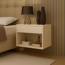 mesa de cabeceira para cama casal quarto moderno mesa de cabeceira suspenso 1 gaveta e 1 nicho moderno