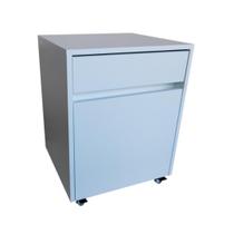 Mesa de Cabeceira para Cama Porquinho Volante Com Gaveta e Porta MDF Branco