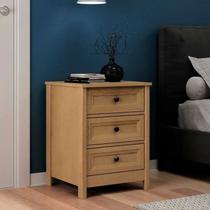 Mesa de Cabeceira para Quarto 3 Gavetas com Moldura Americana 44,6cm x 60,4cm