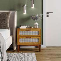 Mesa de Cabeceira Para Quarto Cama Casal 60cm Com Tela na Gavetas Design Classico Retrô Mesa de Cabeceira Para Quarto Cama Casal 60cm Com Tela na Gavetas Design Classico Retrô