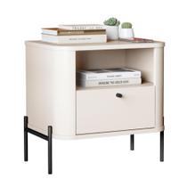 Mesa de Cabeceira Para Quarto Com Pém em Aço 1 Gaveta