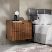 mesa de cabeceira para quarto em mdf lateral de cama gaveteiro 2 gavetas moriah 60cm gavetas suaves e modernas
