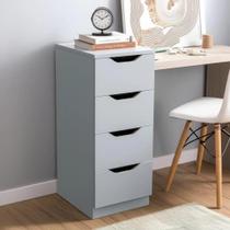 Mesa De Cabeceira Para Quarto Escritório 4 Gavetas Branco Multivisão