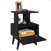 Mesa de Cabeceira para Quarto Estilo Retro Romeu Com 1 Porta e Pés Antiumidade Lançamento T.L Moveis