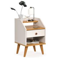 Mesa de Cabeceira para Quarto Retrô 1 Gaveta Puxador Rose Dakota