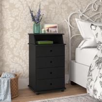 Mesa de Cabeceira para quarto solteiro ou casal com 4 gavetas e nicho Luxo New II Mesa de Cabeceira para quarto solteiro ou casal com 4 gavetas e nicho Luxo New II