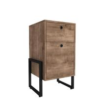 mesa de cabeceira para quarto Wolli - Duas Gavetas - Carvalho - Móveis Belo