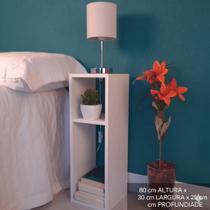 Mesa De Cabeceira Pequena 20x20x60cm Branco Quarto Sala