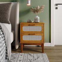 Mesa de Cabeceira Pés de Madeira Estilo Retro 45cm Para Cama